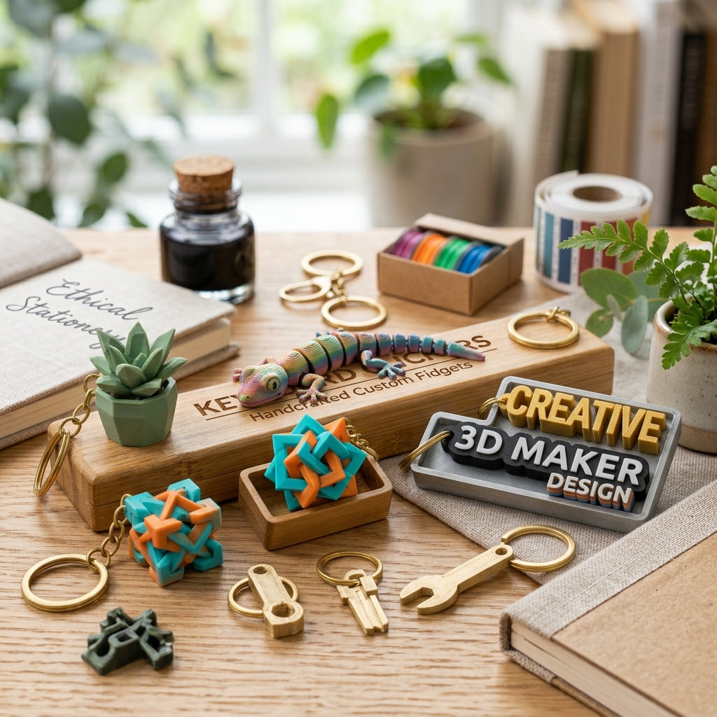 Custom 3D Printed Name & Logo Keychain