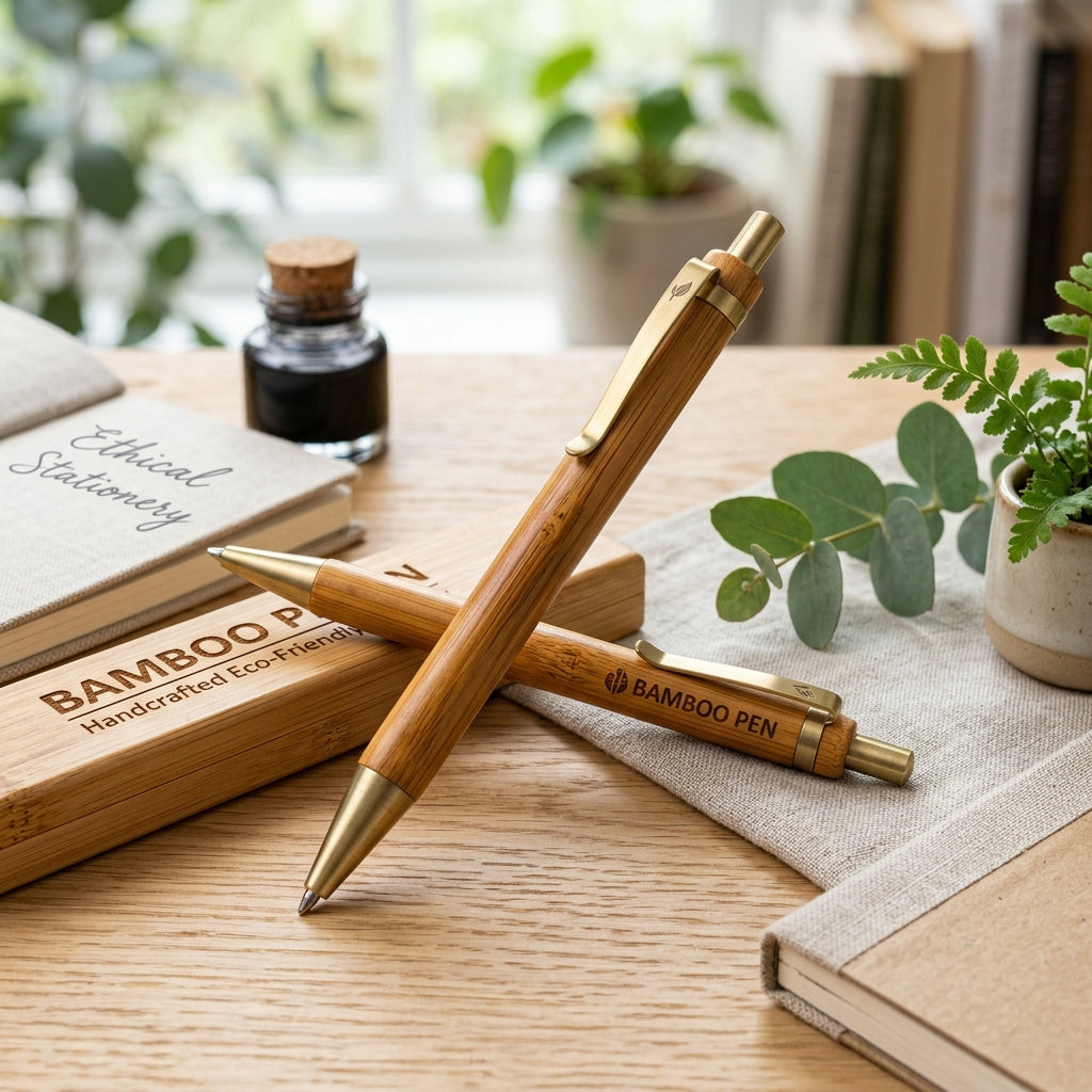 Custom Engraved Bamboo Pen – Add Your Logo